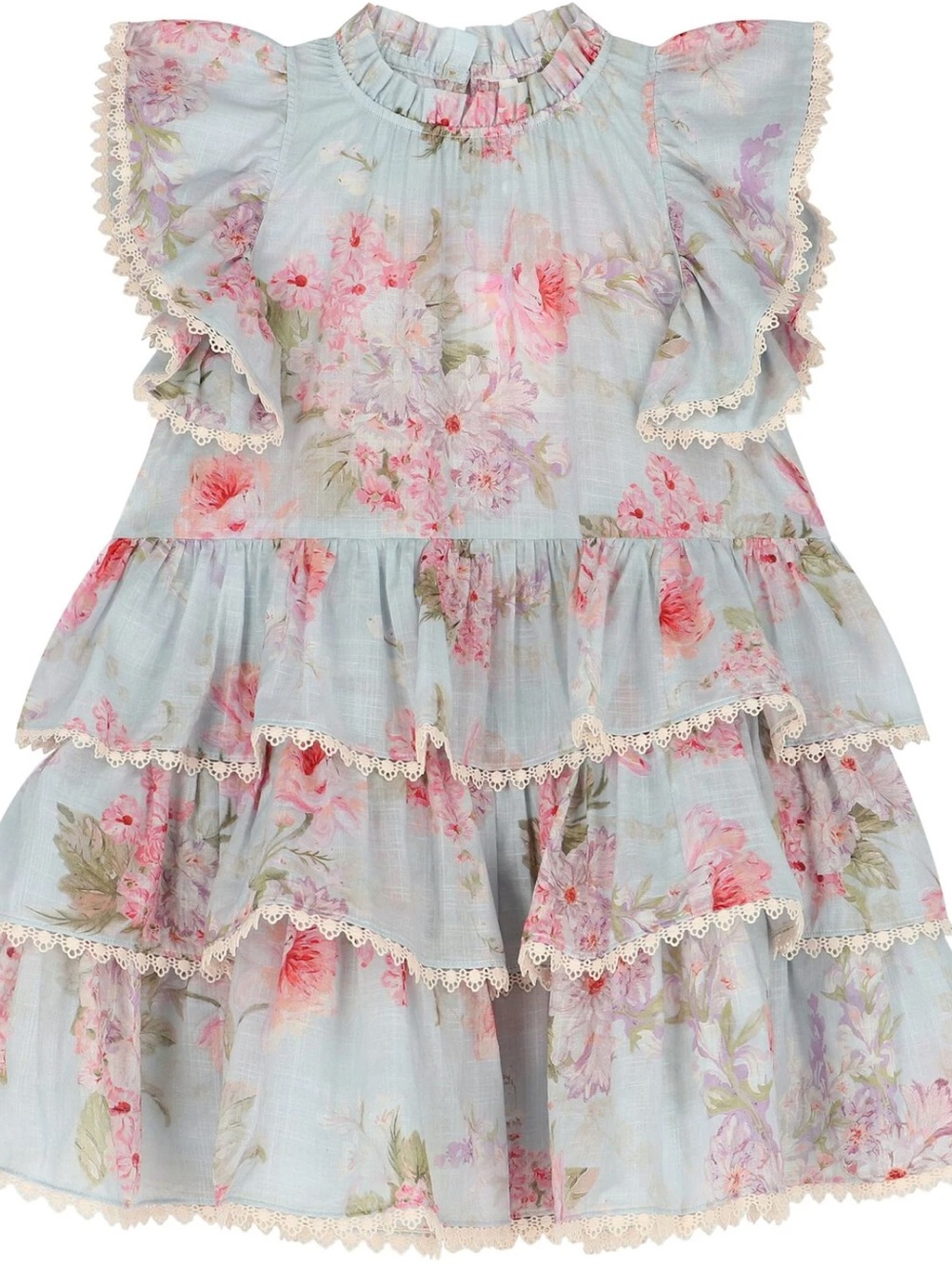 AUTH GIRLS’ ZIMMERMANN HALLIDAY FRILL SWING FLORAL DRESS - SZ 4Y